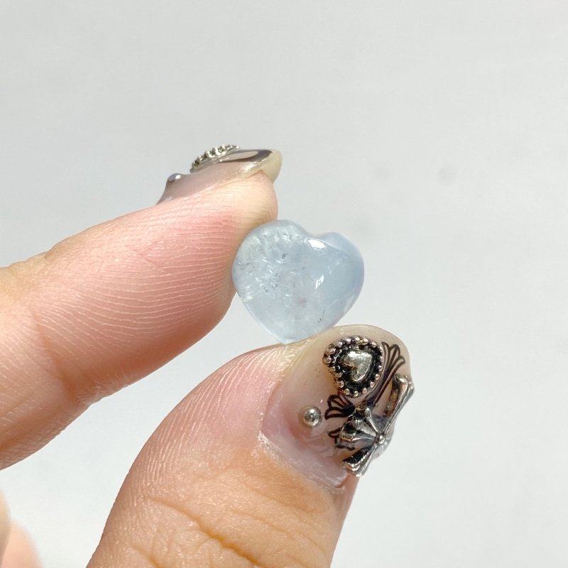 1-2cm Mixed Size Aquamarine Heart Wholesale -Wholesale Crystals
