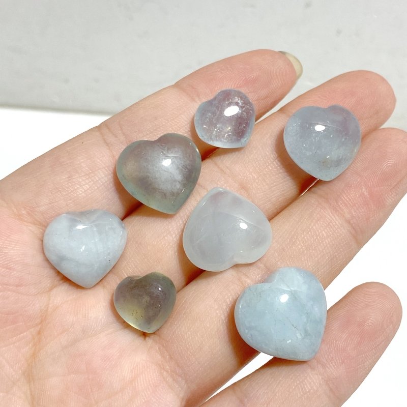 1-2cm Mixed Size Aquamarine Heart Wholesale -Wholesale Crystals