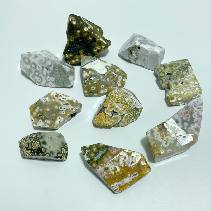 10 Pieces Big Circle 8th Vein Ocean Jasper Free Form - Wholesale Crystals