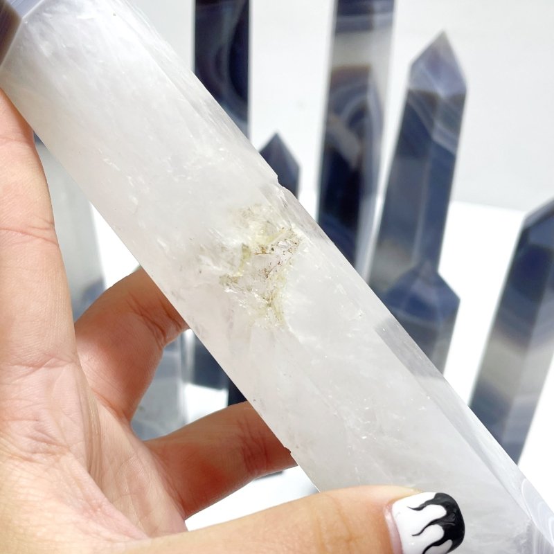 10 Pieces Large Geode Druzy Stripe Agate Mixed Quartz Tower - Wholesale Crystals