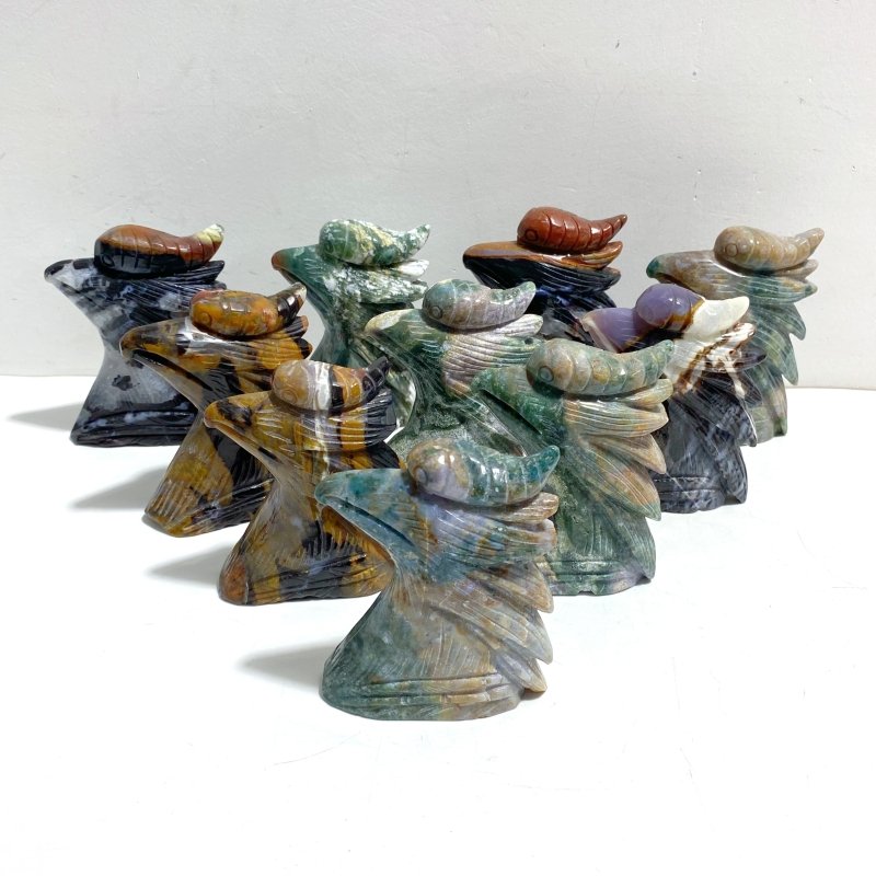 10 Pieces Ocean Jasper Birds Carving Clearance - Wholesale Crystals