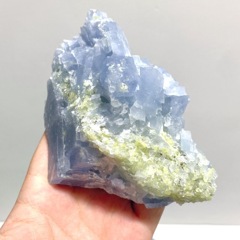 10 Pieces Raw Blue Calcite Mixed Peridot Specimen - Wholesale Crystals
