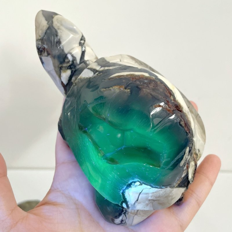 10 Pieces Volcano Agate Turtle Carving(UV - Reactive) - Wholesale Crystals