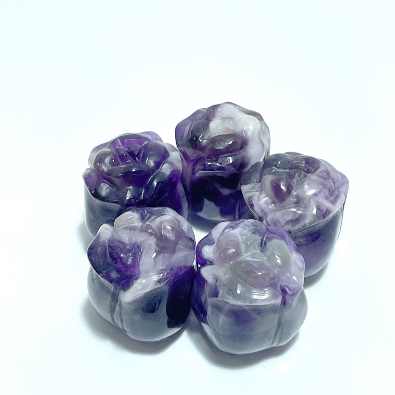 10 Types Small Rose Flower Carving Wholesale Fire Quartz Clear Quartz Yellow Calcite - Wholesale Crystals