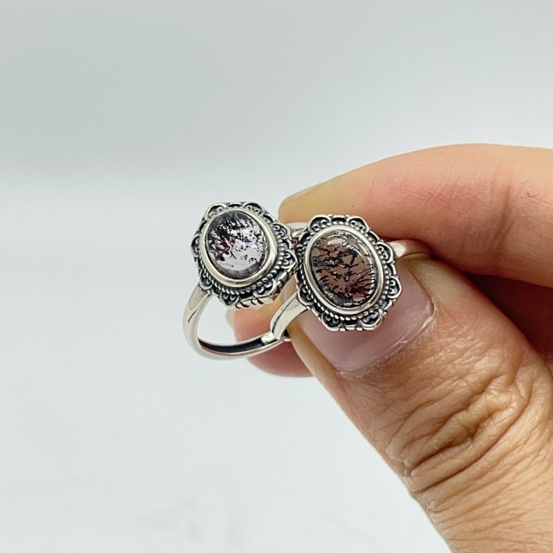 11 Pieces Beautiful Cacoxenite Super7 Amethyst Sterling Silver Different Styles Ring -Wholesale Crystals