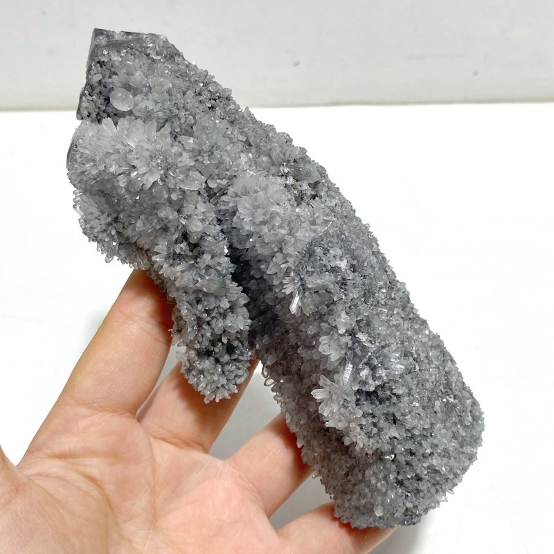 11 Pieces Black Clear Quartz Cluster Raw Side Point Tower - Wholesale Crystals