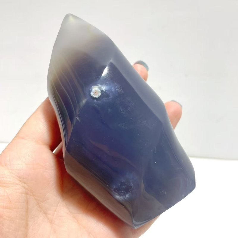 11 Pieces Black Orca Agate Flame Carving 4 - Wholesale Crystals