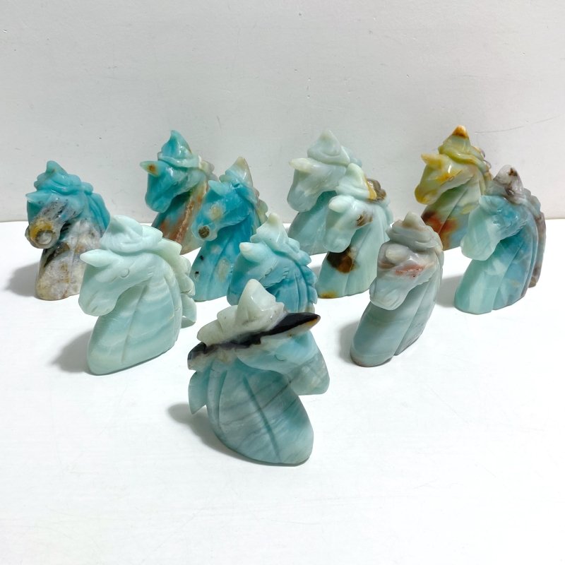 11 Pieces Caribbean Calcite Unicorn Carving - Wholesale Crystals