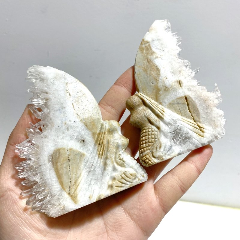 11 Pieces Cute Clear Quartz Cluster Animal Carving - Wholesale Crystals