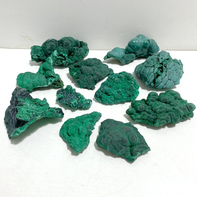 11 Pieces High Quality Raw Malachite Specimen - Wholesale Crystals