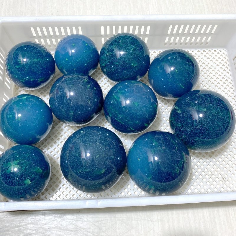 11 Pieces Large Green Smelting Stone Quartz Spheres (Sea Freight Only) -Wholesale Crystals