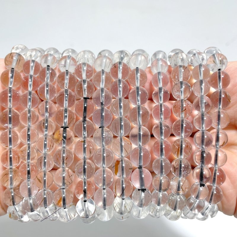 12 Pieces 8mm Rutile Quartz Bracelet Closeout - Wholesale Crystals
