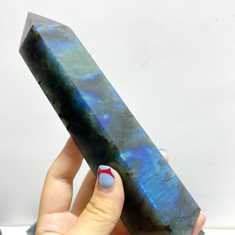 12 Pieces Flash Labradorite Four - Sided Tower Point - Wholesale Crystals