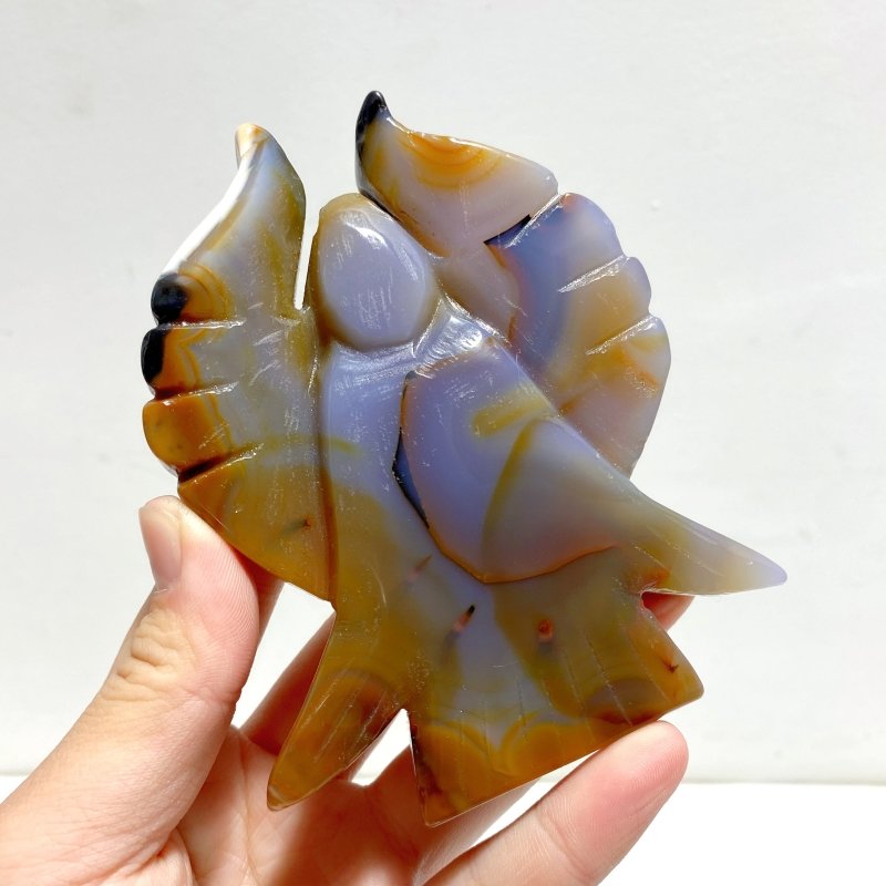 12 Pieces Geode Agate Druzy Angel Carving - Wholesale Crystals