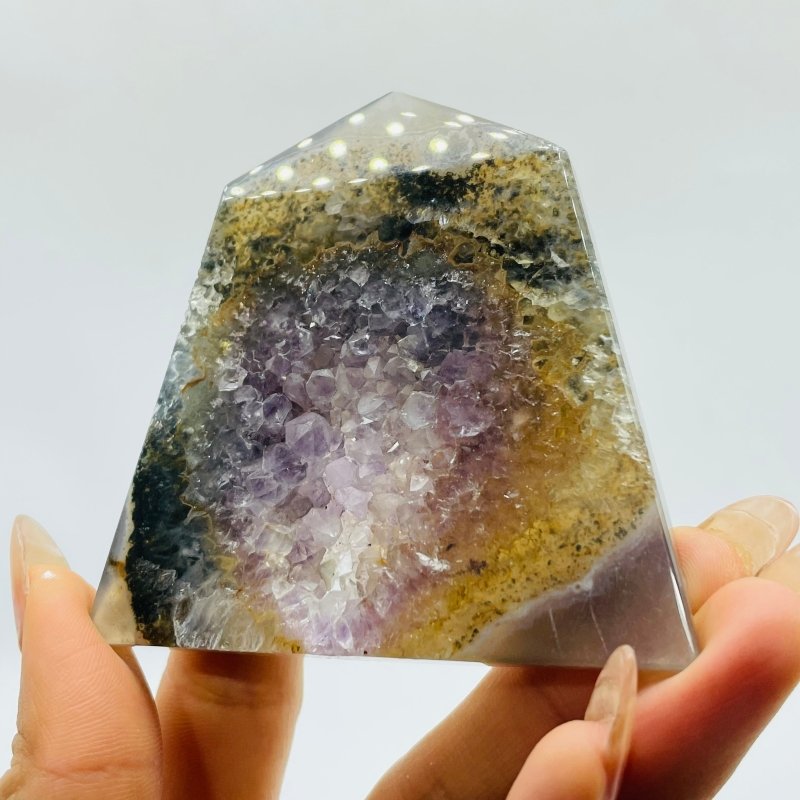 12 Pieces Polished Geode Amethyst Mixed Agate Leftover Tower -Wholesale Crystals