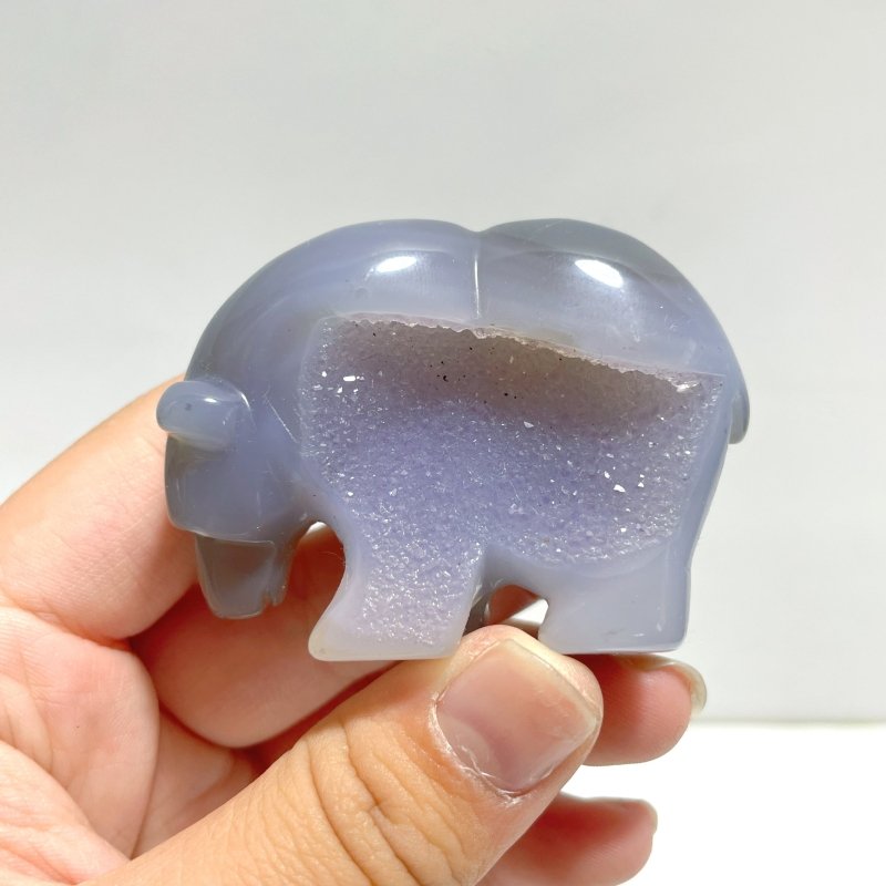 12 Pieces Small Geode Druzy Agate Bear Carving - Wholesale Crystals