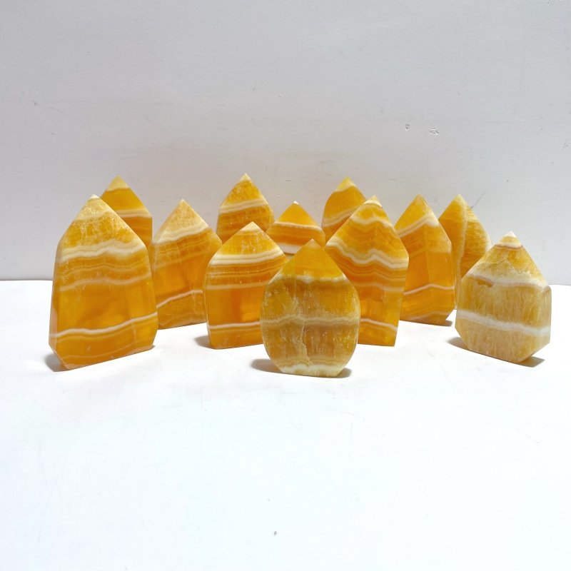 12 Pieces Yellow Calcite Arrow Head Shape - Wholesale Crystals