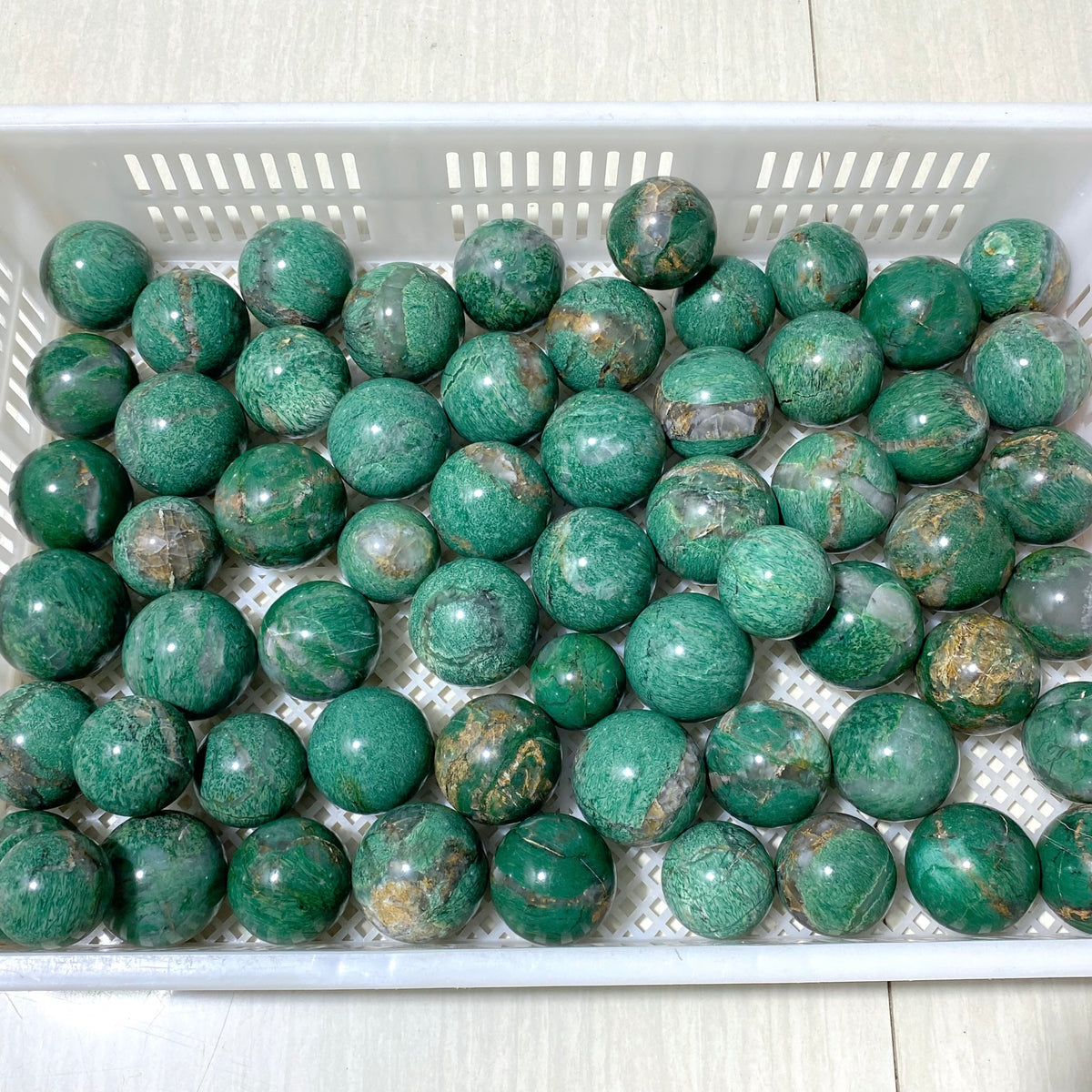 60 Pieces Africa Jade Spheres (Sea Freight Only)