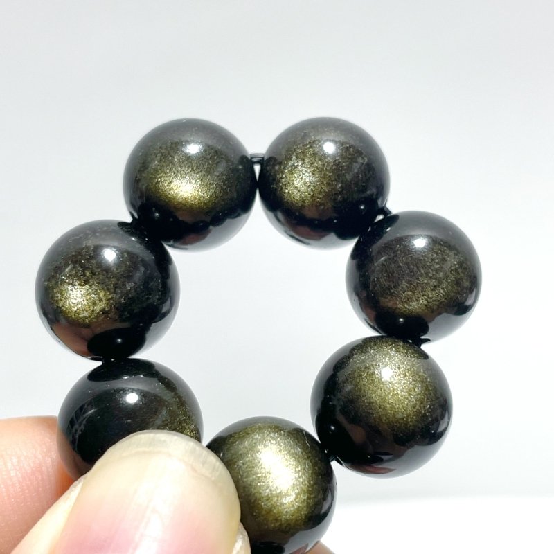 12mm Gold Sheen Obsidian Bracelets Wholesale - Wholesale Crystals