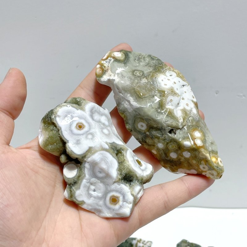 13 Pieces 8th Vein Ocean Jasper Free Form Mixed Size A02 - Wholesale Crystals