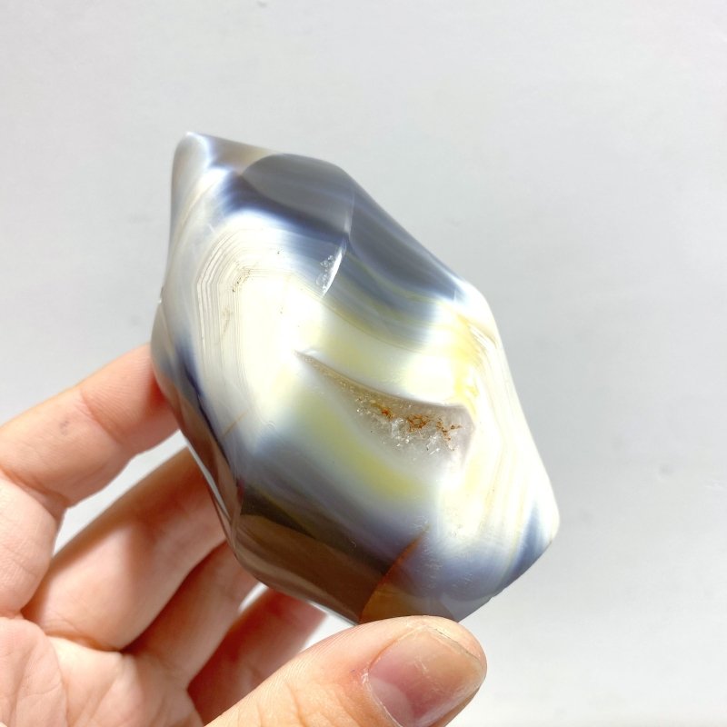 13 Pieces Black Orca Agate Flame Carving 4 - Wholesale Crystals