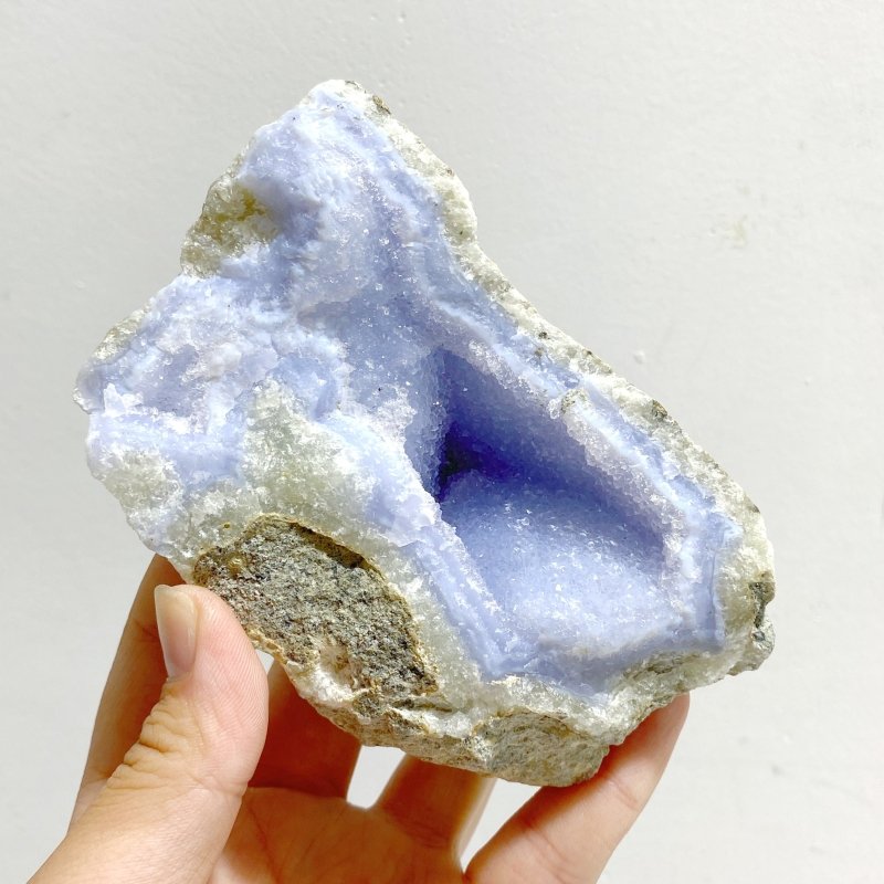 13 Pieces Geode Druzy Blue Chalcedony -Wholesale Crystals