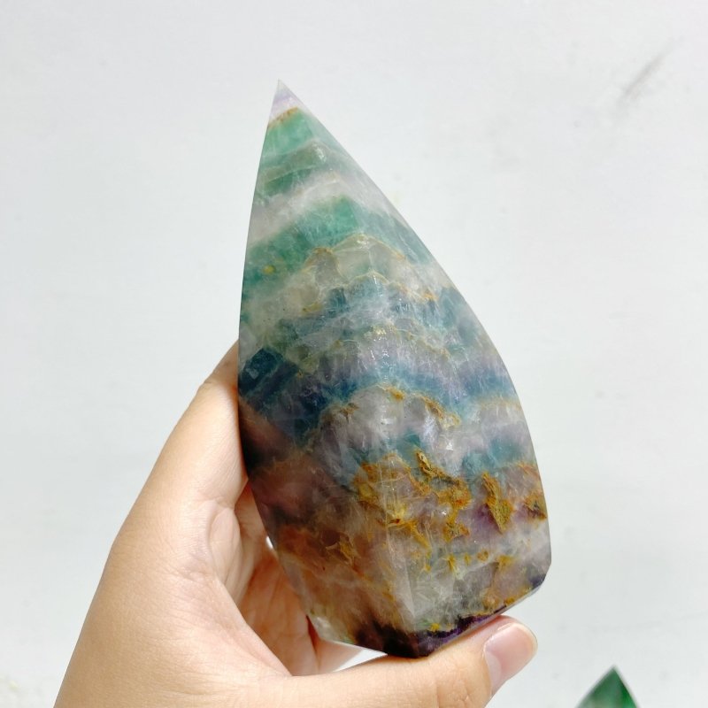 13 Pieces High Quality Large Rainbow Fluorite Flame - Wholesale Crystals
