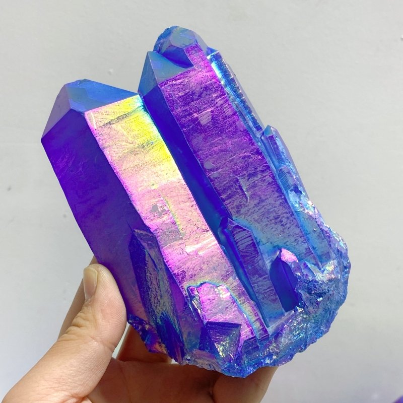 14 Pieces Aura Colorful Clear Quartz Cluster - Wholesale Crystals