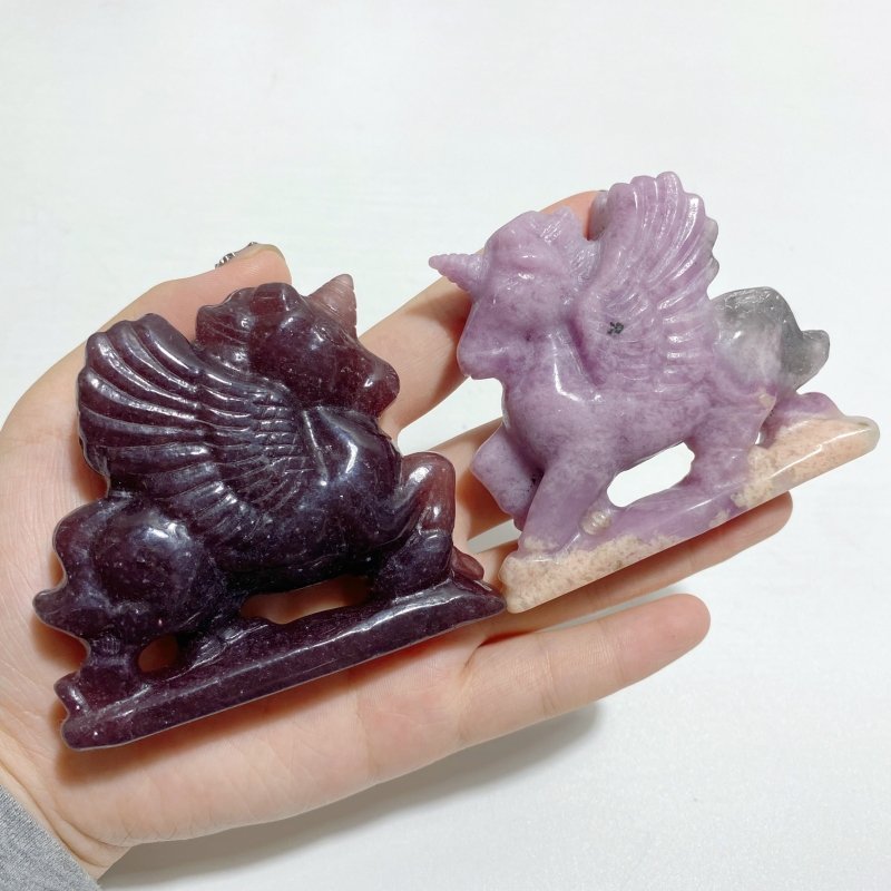 14 Pieces Lepidolite Unicorn Carving Closeout -Wholesale Crystals