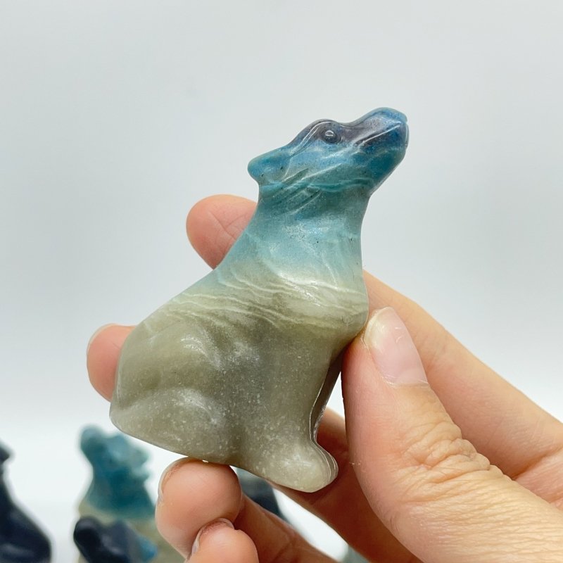 14 Pieces Trolleite Stone Wolves Crystal Carving -Wholesale Crystals