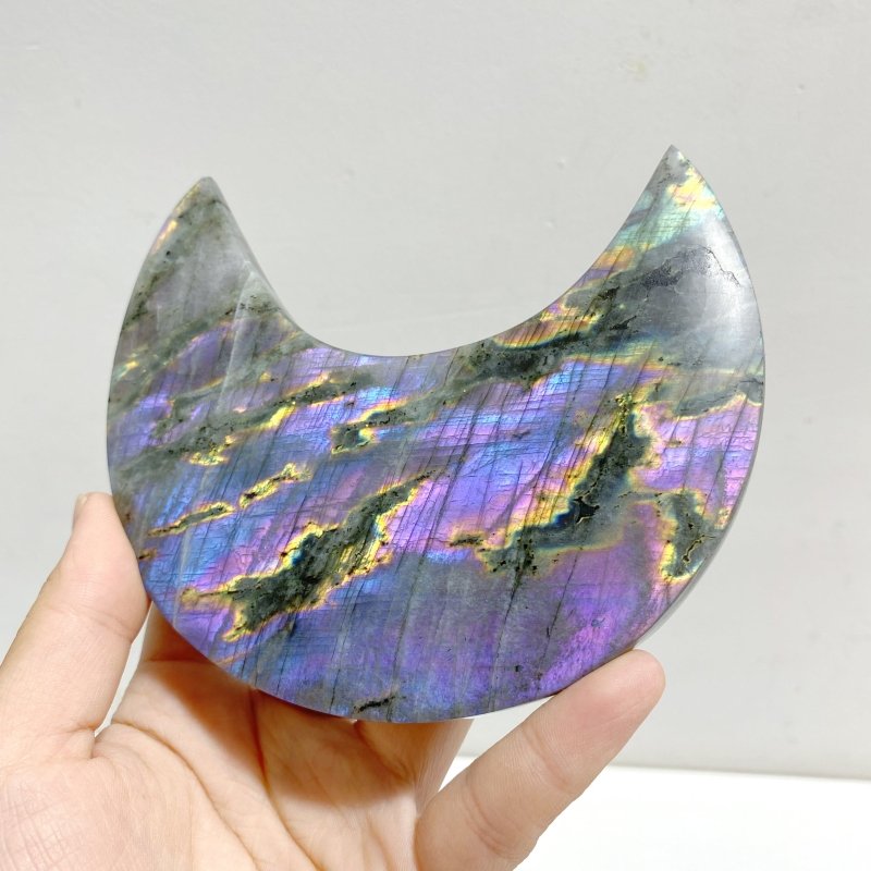 15 Pieces Beautiful Labradorite Moon Carving - Wholesale Crystals