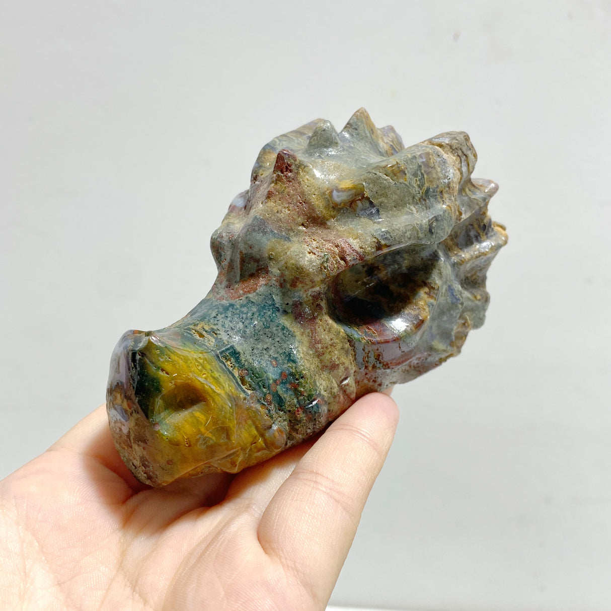 9 Pieces Ocean Jasper Dragon Head Carving Closeout