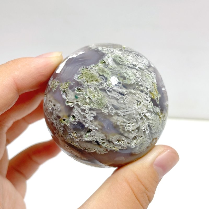 17 Pieces Beautiful Moss Agate Spheres - Wholesale Crystals