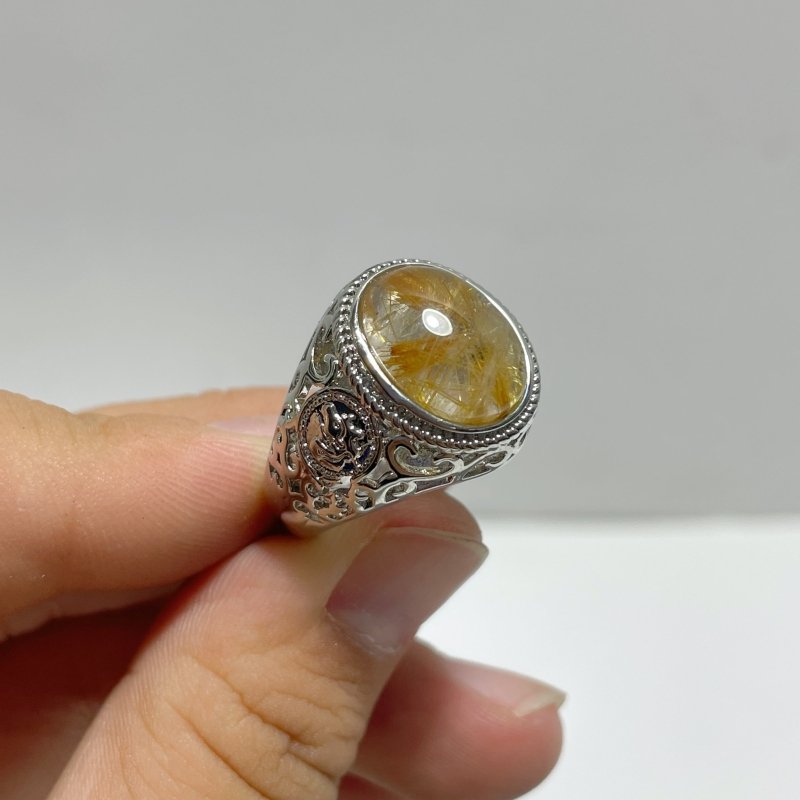 17 Pieces Golden Rutile Quartz Different Styles Ring - Wholesale Crystals