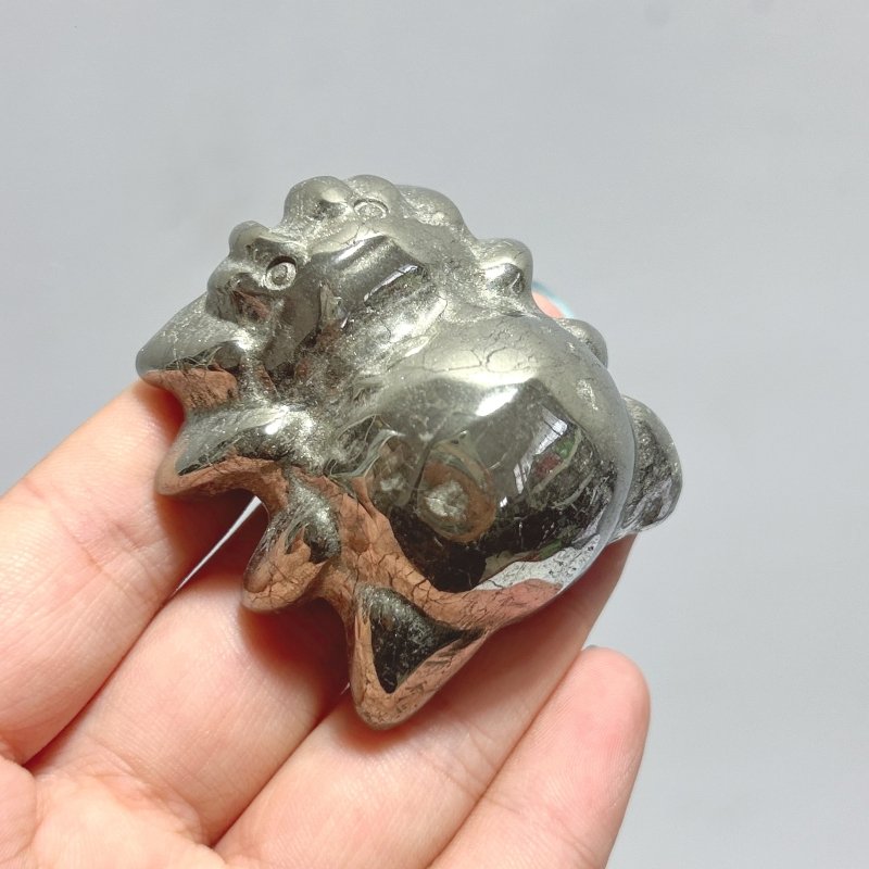 17 Pieces Halloween Pyrite Spider Carving - Wholesale Crystals