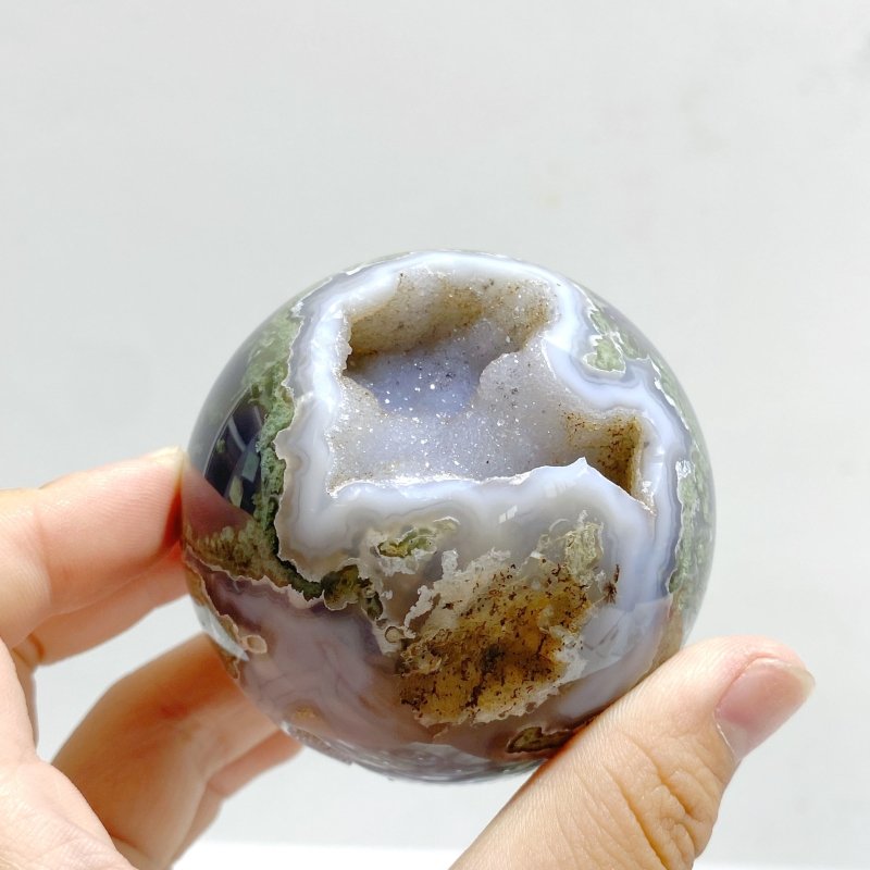 17 Pieces Moss Agate Spheres - Wholesale Crystals