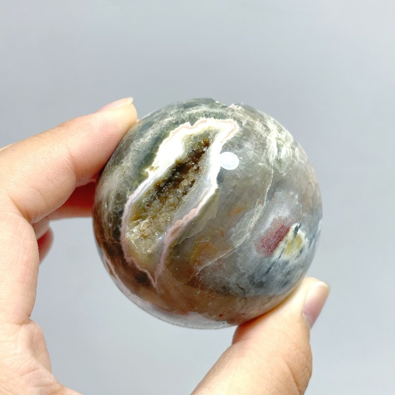 17 Pieces Ocean Jasper Spheres Balls - Wholesale Crystals