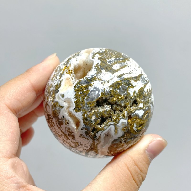 17 Pieces Ocean Jasper Spheres Balls - Wholesale Crystals