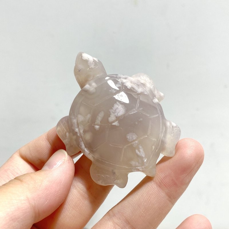 17 Pieces Sakura Flower Agate Sea Turtle Carving -Wholesale Crystals