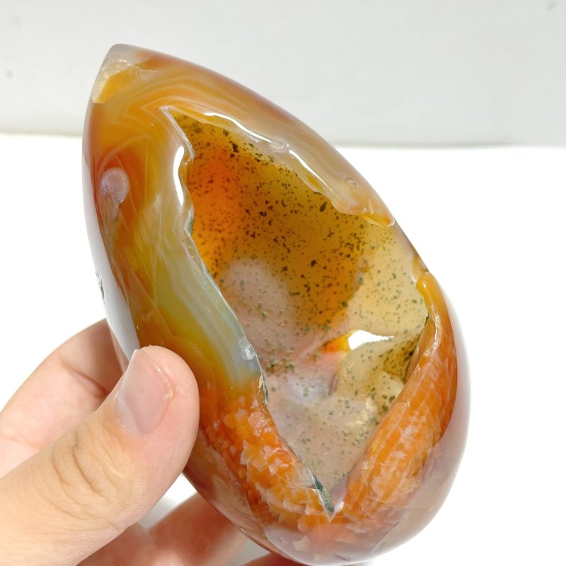18 Pieces Beautiful Geode Druzy Carnelian - Wholesale Crystals