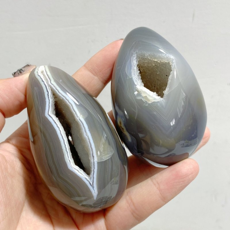 18 Pieces Geode Druzy Agate Eggs -Wholesale Crystals