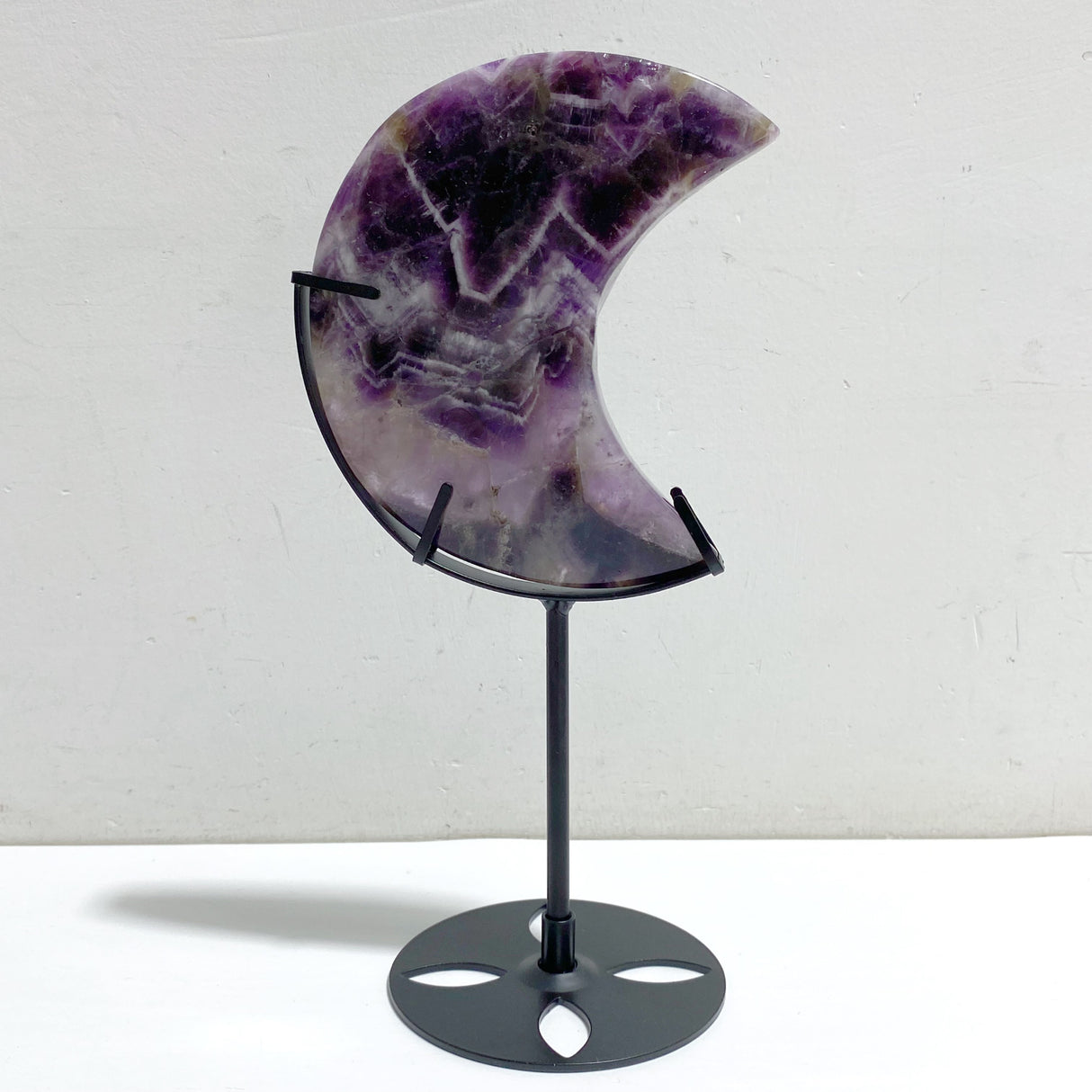 7 Pieces Chevron Amethyst Moon With Stand