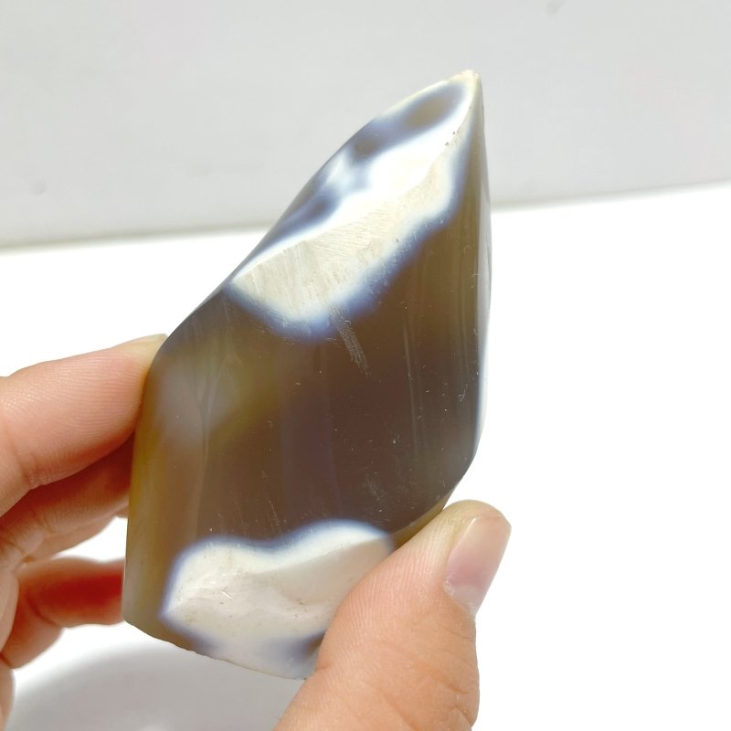 19 Pieces Black Orca Agate Flame Carving 3 - Wholesale Crystals