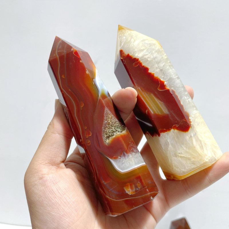 19 Pieces Carnelian Mixed Quartz Tower Point - Wholesale Crystals