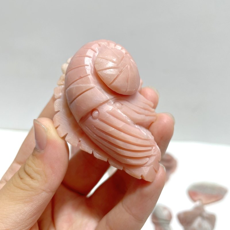 19 Pieces Pink Opal Sea Animals Carving - Wholesale Crystals