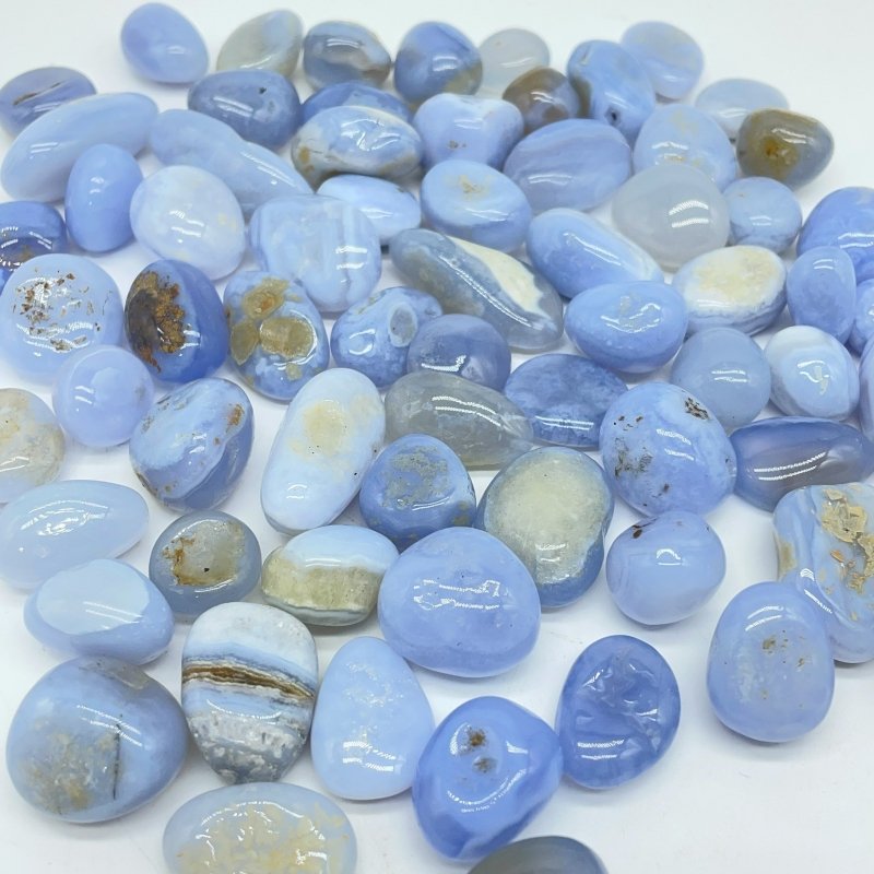 1in Blue Chalcedony Tumbled Gravel Wholesale -Wholesale Crystals
