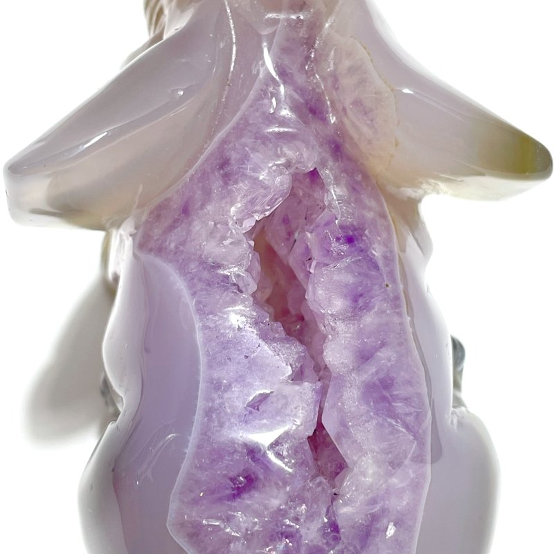 2 Pieces Amethyst Mixed Geode Druzy Agate Elephant Animal Carving A21 - Wholesale Crystals