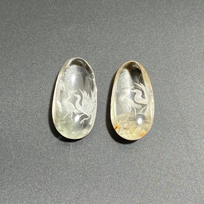 2 Pieces Crane Garden Quartz Inner Scene Carving -Wholesale Crystals