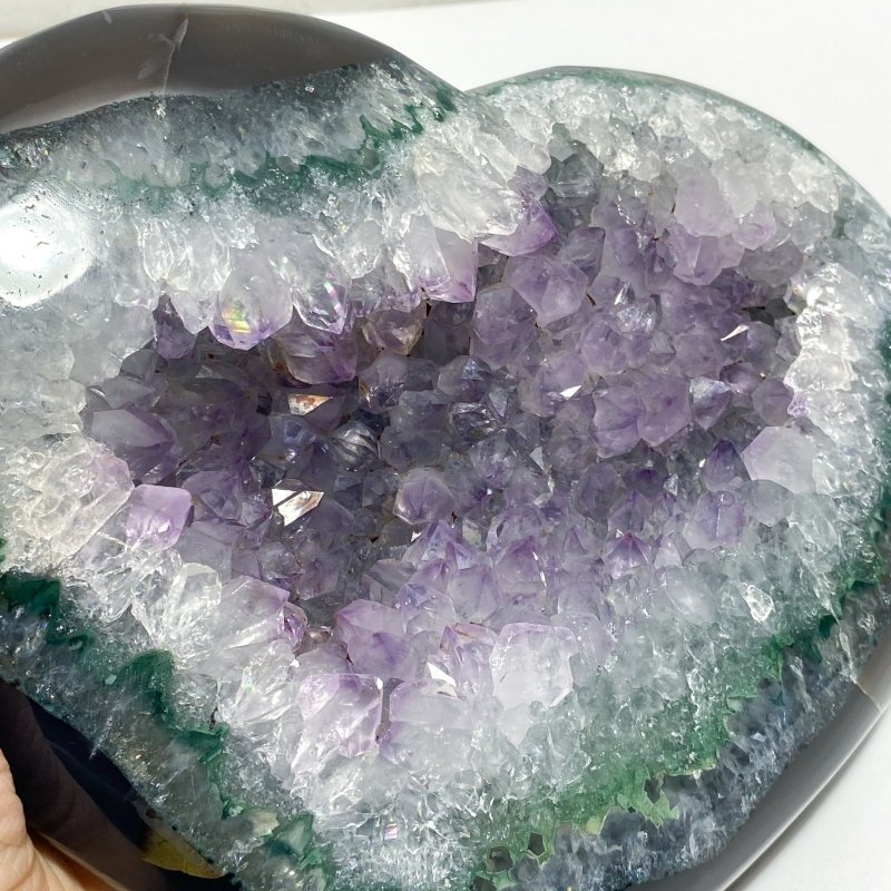 2 Pieces Large Geode Amethyst Mixed Agate Arrow Head Shape&Heart - Wholesale Crystals