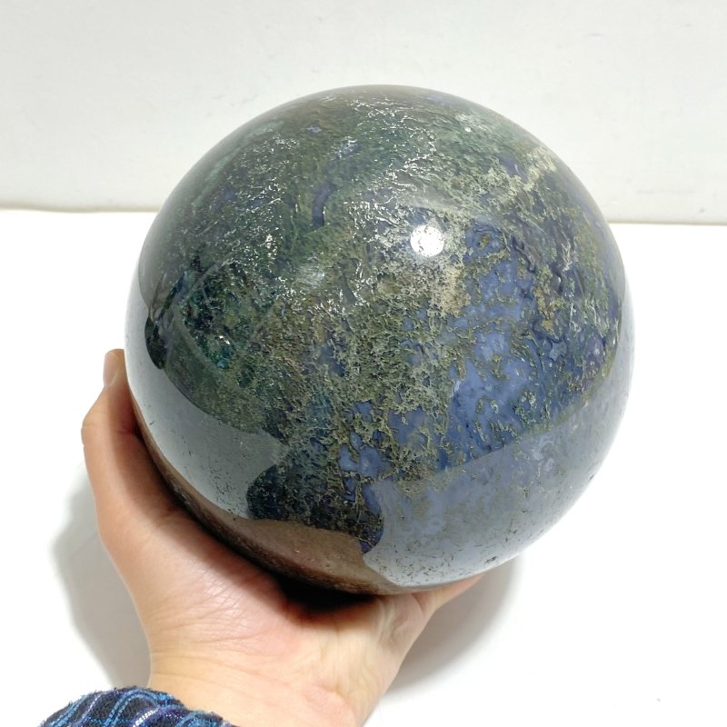 2 Pieces Large Moss Agate Spheres - Wholesale Crystals
